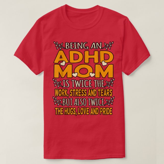 Als ADHD-Mama Orange Ribbon Disability Awarene T-Shirt (Design vorne)
