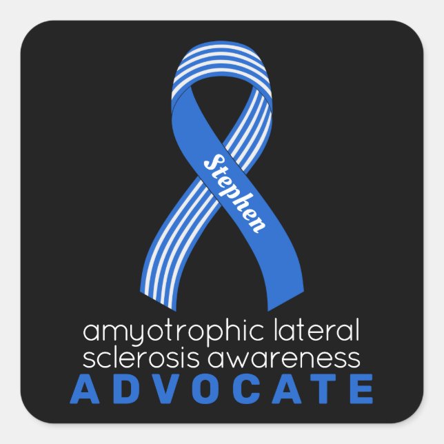 ALS Advocate Black Square Sticker (Vorderseite)