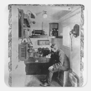 Als an Bord das ruinierte "titanische " Quadratischer Aufkleber