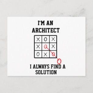 Als Architekt finde ich immer eine Lösung  Postkar Postkarte