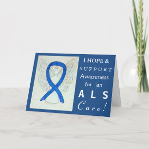 ALS Awareness Blue Ribbon Angel Grußkarten Karte