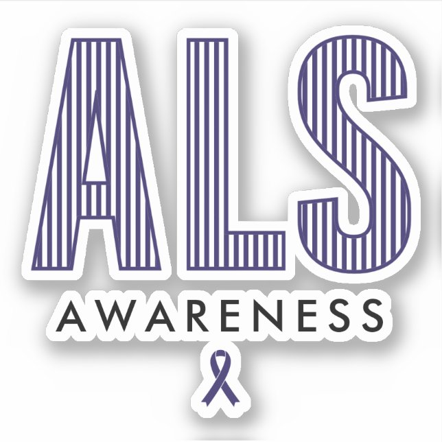 ALS Awareness Blue Ribbon Aufkleber (Vorderseite)