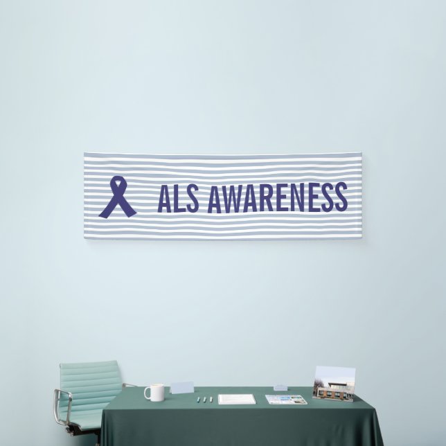 ALS Awareness Blue Ribbon Banner (Messeveranstaltung)