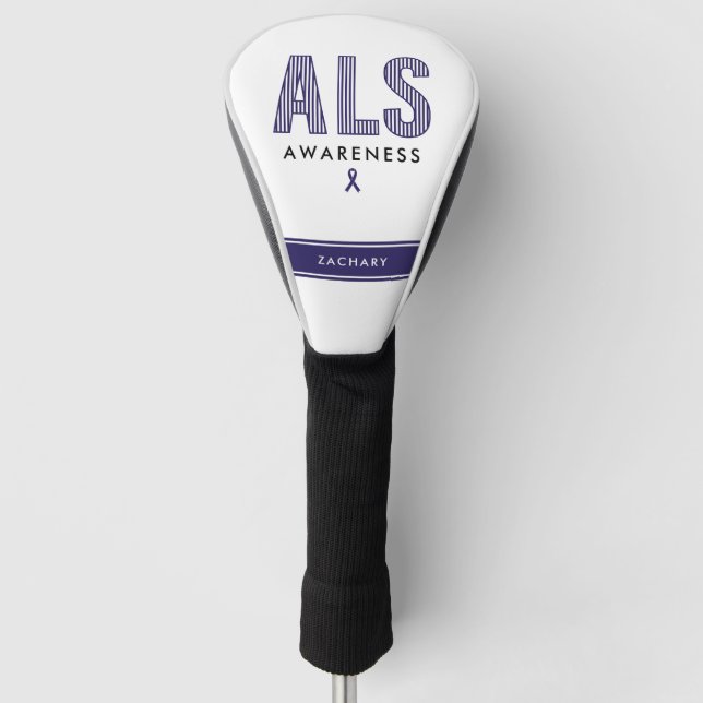ALS Awareness Blue Ribbon Golf Headcover (Vorderseite)