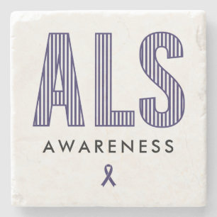 ALS Awareness Blue Ribbon Steinuntersetzer