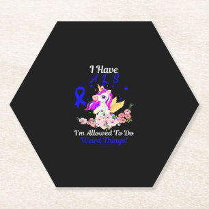 ALS Awareness Funny Unicorn Support Quote Familie Untersetzer