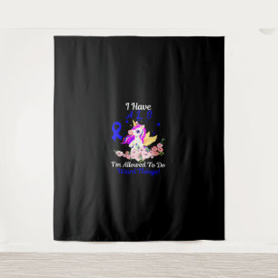 ALS Awareness Funny Unicorn Support Quote Familie Wandteppich