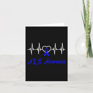 Als Awareness Heartbeat Liebe Blue Ribbon Unterstü Karte