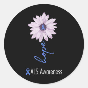 Als Awareness Montag Blauer Sonnenblumen Band als Runder Aufkleber