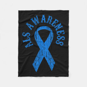 Als Awareness Montag Blue Ribbon Shirt Family T-Sh Fleecedecke