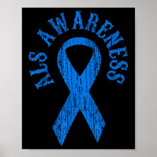 Als Awareness Montag Blue Ribbon Shirt Family T-Sh Poster