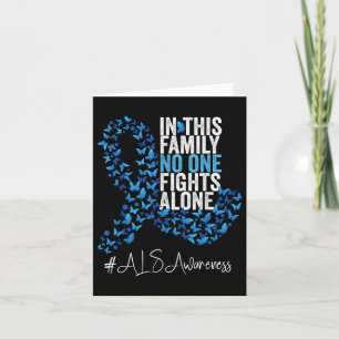 Als Awareness Month Blue Ribbon Butterfliegen Karte