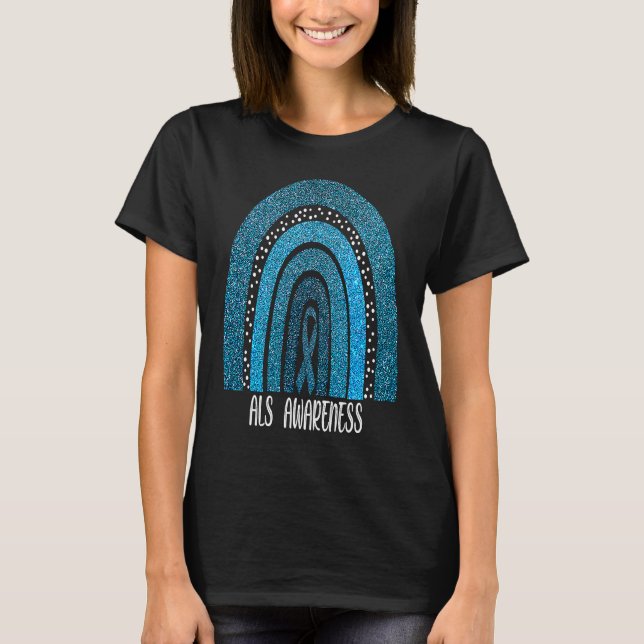 ALS Awareness Month Support Boho Rainbow T-Shirt (Vorderseite)