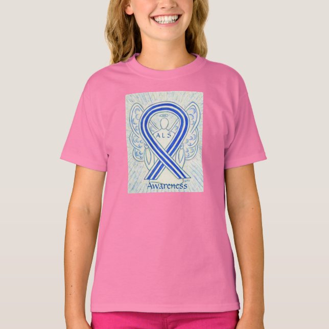 ALS Awareness Ribbon Angel Custom Shirt (Vorderseite)
