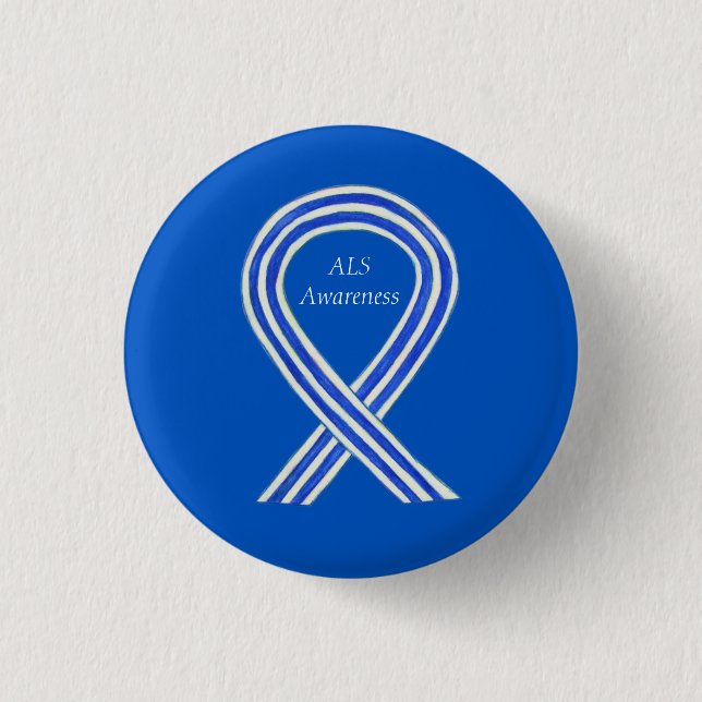 ALS Awareness Ribbon Custom Art Button Buttone (Vorderseite)