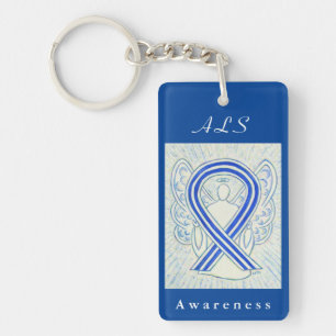 ALS Awareness Ribbon Guardian Engel Key Chain Schlüsselanhänger