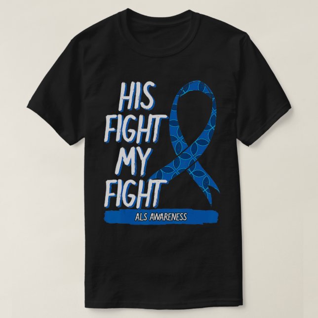 ALS Awareness Ribbon MND Lou Gehrig's Disease Blue T-Shirt (Design vorne)