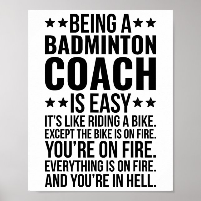 Als Badminton Coach Job Funny Badminton Instru Poster (Vorne)