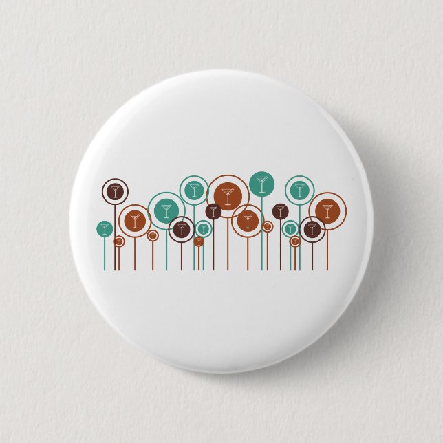 Als Barmixer arbeitende Gänseblümchen Button (Vorderseite)