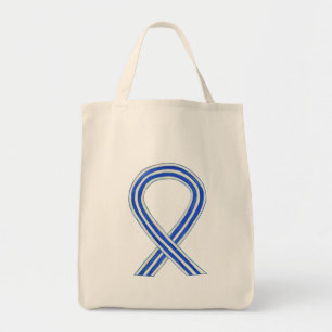 ALS Blue and White Awareness Ribbon Art Toag Tragetasche