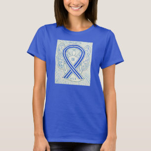 ALS Blue Awareness Ribbon Angel Custom Shirt