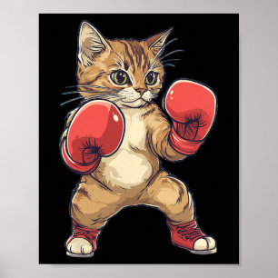 Als Boxer verkleidete Katze Boxen Männer Frauen Ki Poster