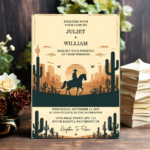 Als Desert Rodeo Retro Pferd Rustikale Western Hoc Einladung