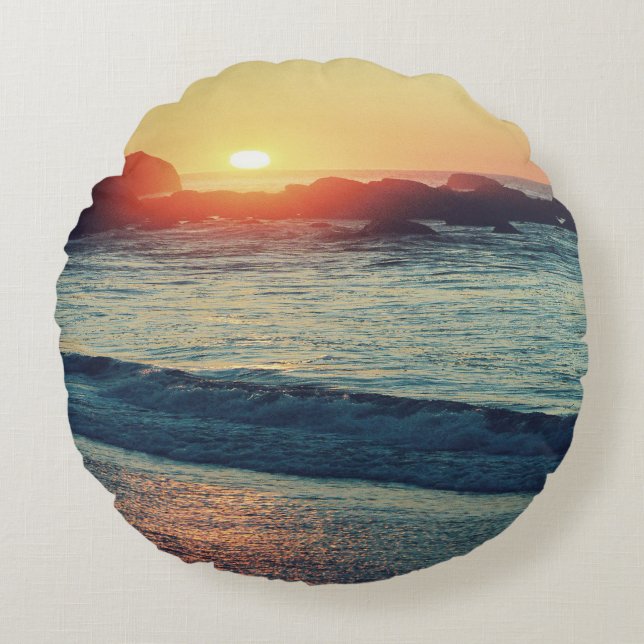 Als die Sonne Sets...... Rundes Kissen (Vorderseite)