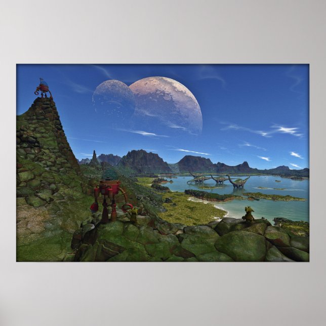 Als Dinosaurier umhallten Poster (Vorne)