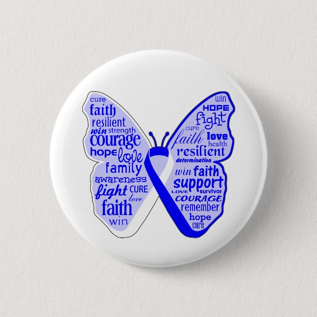 ALS Disease Awareness Butterfly Ribbon Button (Vorderseite)