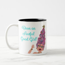 Als eine aufregende gute Girl Weihnachtsbaumhaar S Zweifarbige Tasse