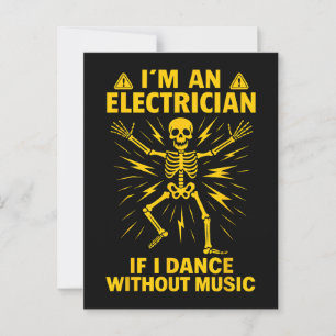 Als Elektriker tanze ich ohne Musik Postkarte