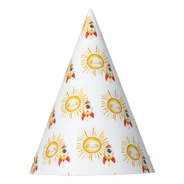 Als Erstes um die Sonne Partyhütchen (Vorderseite)