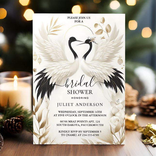 Als Feather Asian Sky Cloud Crane Fun Brautparty Einladung (Von Creator hochgeladen)