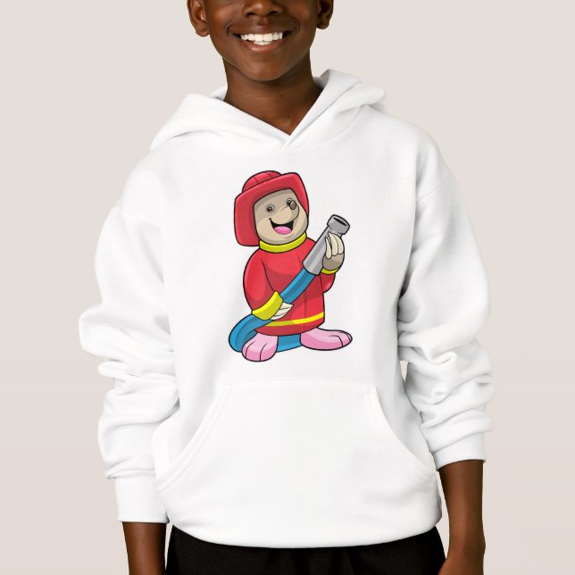 Als Feuerwehrmann mit Schlauch Hoodie (Vorderseite)