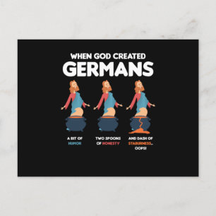 Als Gott die Deutschen erschuf Funny Germany Gesch Postkarte