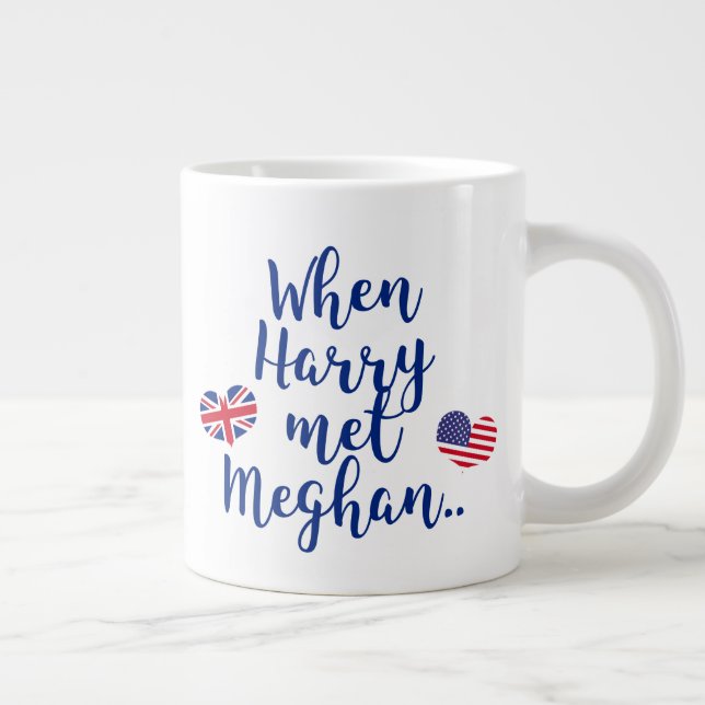 Als Harry Meghan traf | Fun Royal Wedding Jumbo-Tasse (Rechts)
