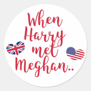 Als Harry Meghan traf Fun Royal Wedding Runder Aufkleber