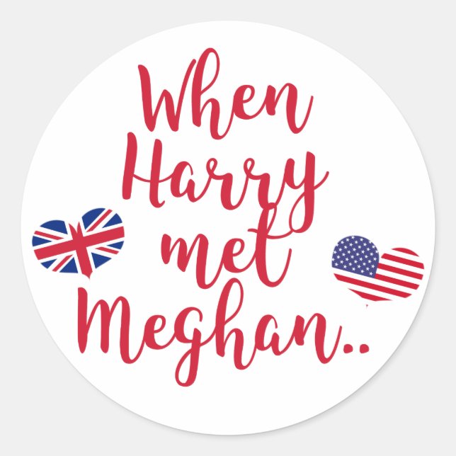 Als Harry Meghan traf | Fun Royal Wedding Runder Aufkleber (Vorderseite)
