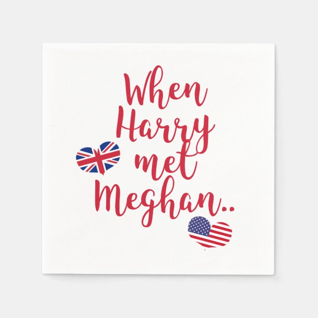 Als Harry Meghan traf | Fun Royal Wedding Serviette (Vorderseite)