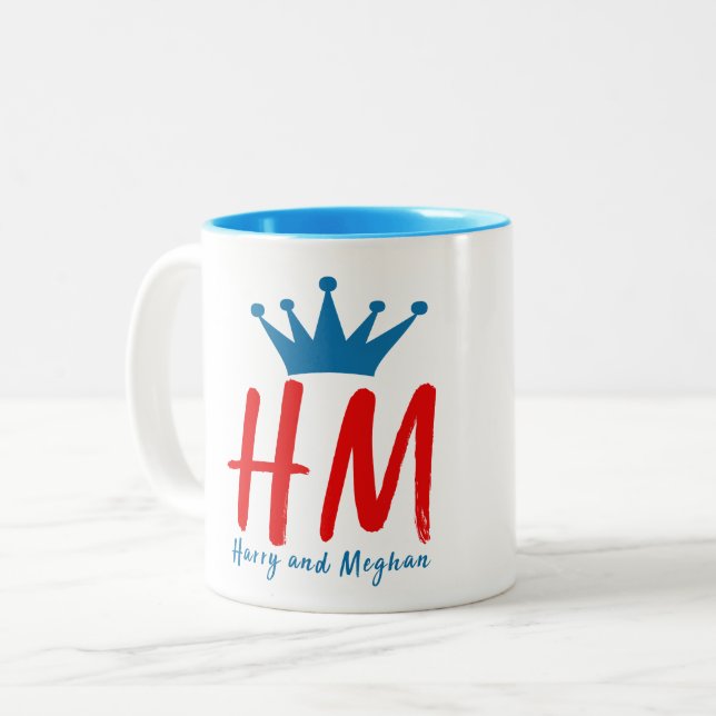Als Harry Meghan traf Zweifarbige Tasse (Vorderseite Links)