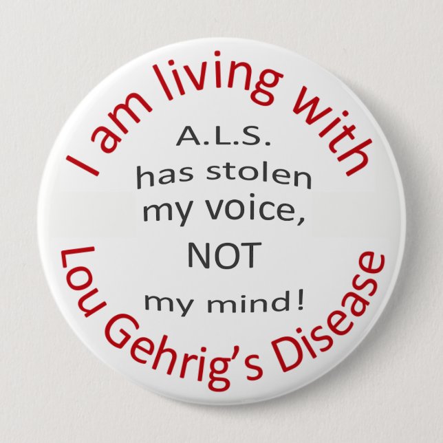 ALS hat meine Stimme gestohlen Button (Vorderseite)