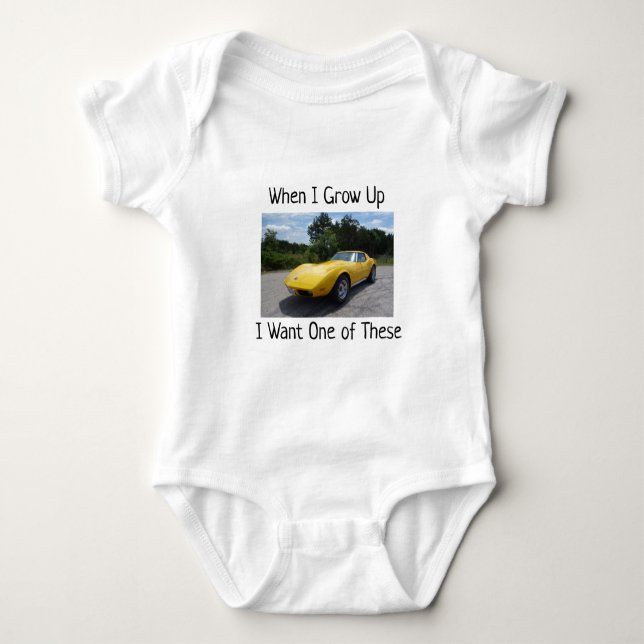 Als ich 1973 aufwuchs, Corvette Baby Bodysuit Strampler (Vorderseite)