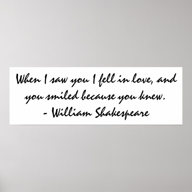 Als ich dich sah, fiel ich in Liebe - Wall Art Poster (Vorne)