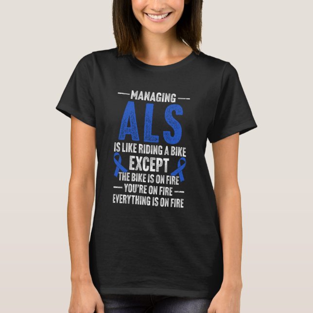 ALS Kämpfer Amyotrophe Lateralsklerose T-Shirt (Vorderseite)