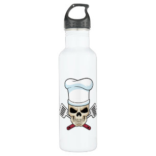 Als Koch mit Kochmütze Edelstahlflasche