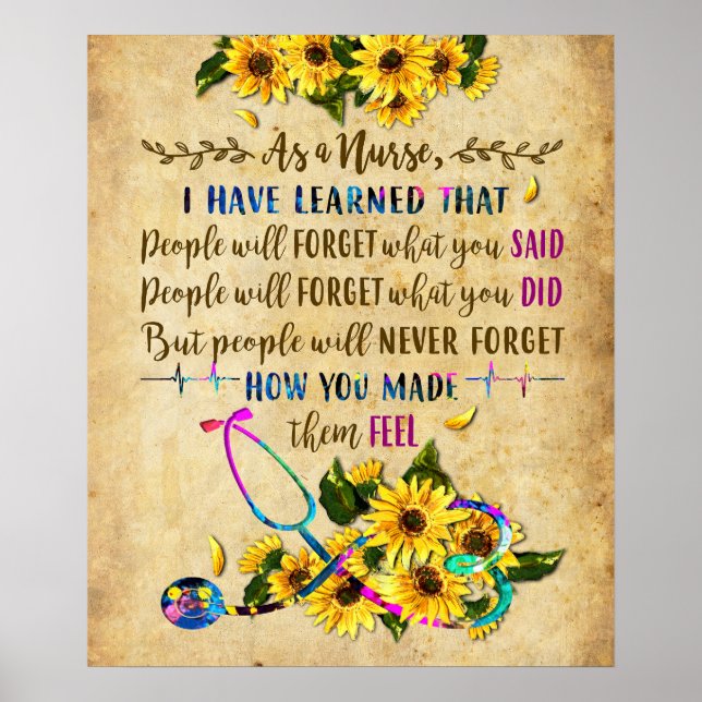 Als Krankenschwester inspirierend und Motivierend Poster (Vorne)