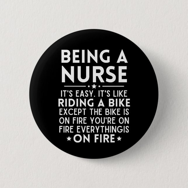 Als Krankenschwester ist es einfach, ein Fahrrad z Button (Vorderseite)