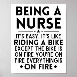 Als Krankenschwester ist es einfach, ein Fahrrad z Poster