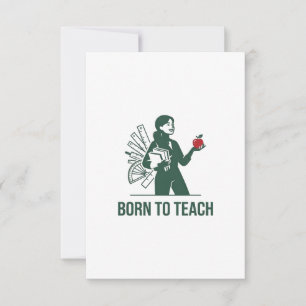 Als Lehrer geboren - Geschenk zur Lehrererkennung Dankeskarte